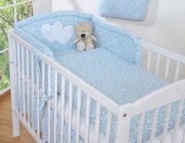 Bobono Pościel 2-cz 120x90 - Serduszka łączka niebieska