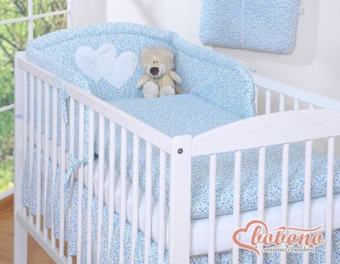 Bobono Pościel 2-cz 120x90 - Serduszka łączka niebieska