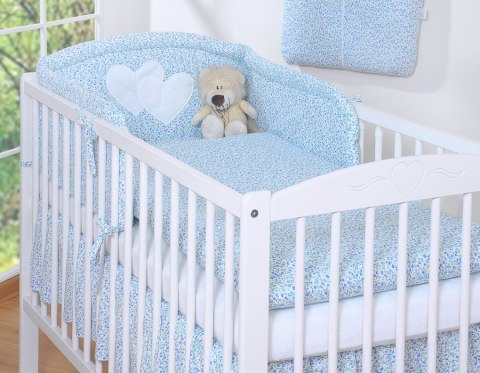 Bobono Pościel 2-cz 120x90 - Serduszka łączka niebieska