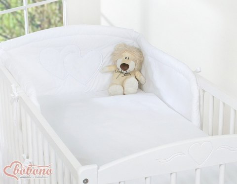 Bobono Pościel 3-cz 120x90 - Serduszka białe