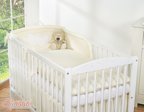 Bobono Pościel 3-cz 120x90 - Serduszka kremowe