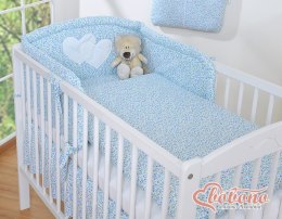 Bobono Pościel 3-cz 120x90 - Serduszka łączka niebieska