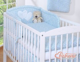 Bobono Pościel 3-cz 120x90 - Serduszka łączka niebieska