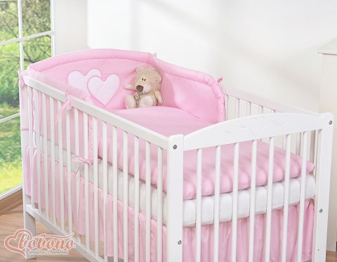 Bobono Pościel 3-cz 120x90 - Serduszka różowe