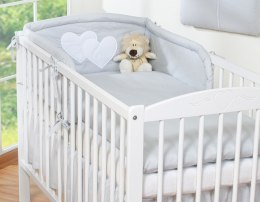 Bobono Pościel 3-cz 120x90 - Serduszka szare