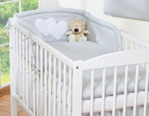 Bobono Pościel 3-cz 120x90 - Serduszka szare