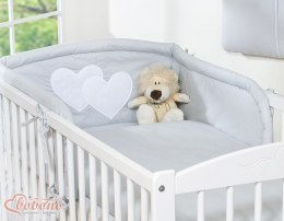 Bobono Pościel 3-cz 120x90 - Serduszka szare