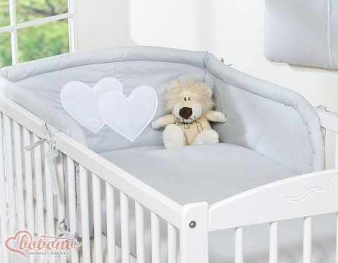 Bobono Pościel 3-cz 120x90 - Serduszka szare