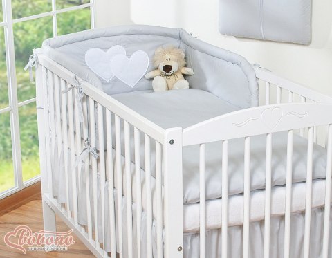 Bobono Pościel 3-cz 120x90 - Serduszka szare