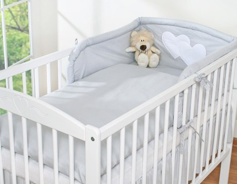 Bobono Pościel 3-cz 120x90 - Serduszka szare