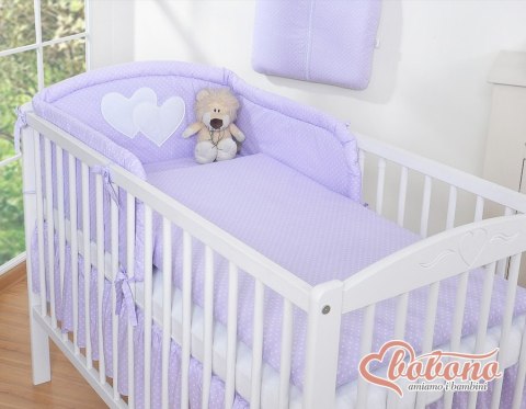 Bobono Pościel 3-cz 135x100 - Serduszka kropki na fiolecie
