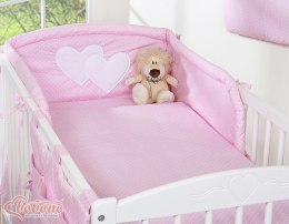 Bobono Pościel 3-cz 135x100 - Serduszka kropki na różu