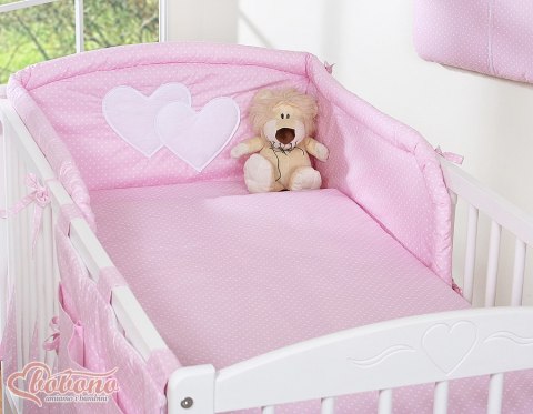 Bobono Pościel 3-cz 135x100 - Serduszka kropki na różu