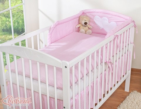 Bobono Pościel 3-cz 135x100 - Serduszka kropki na różu