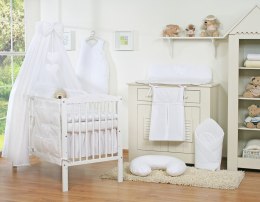 Bobono Pościel 5-cz 120x90 z baldachimem - Wiszące Serduszka białe