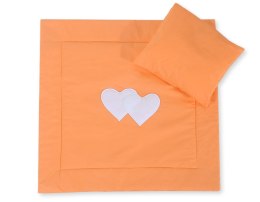 Bobono Pościel do wózka z wypełnieniem kołderka i poduszka - Serduszka brzoskwiniowe