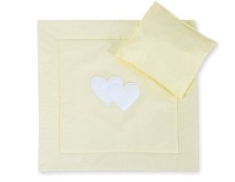 Bobono Pościel do wózka z wypełnieniem kołderka i poduszka - Serduszka cream