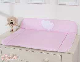 Bobono Przewijak miękki na komodę- Wiszące serduszka kropki na różu