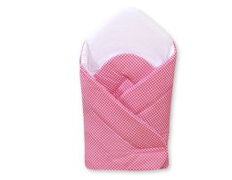 Bobono Rożek dla niemowląt 2x1 miękki i usztywniany zapinany - Pepitka ciemny róż