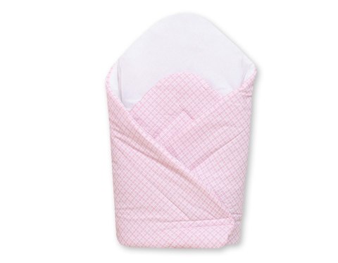 Bobono Rożek dla niemowląt usztywniany - Basic kratka różowa
