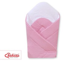 Bobono Rożek usztywniany- Wiszące serduszka pepitka ciemny róż