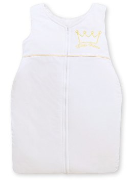 Bobono Śpiworek dla dzieci bawełniany M 6-12 mcy TOG 2.5 całoroczny ocieplany Little Prince biały