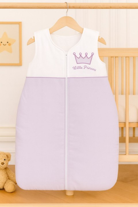 Bobono Śpiworek dla dzieci bawełniany M 6-12 mcy TOG 2.5 całoroczny ocieplany Little Princess fioletowy