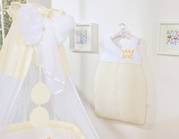 Bobono Śpiworek dla dzieci bawełniany M 6-12 mcy TOG 2.5 całoroczny ocieplany - Little Princess kremowy