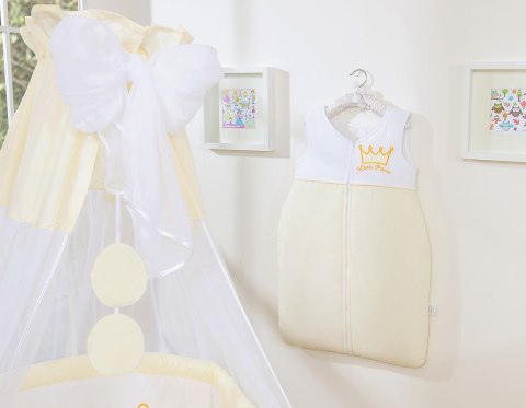 Bobono Śpiworek dla dzieci bawełniany M 6-12 mcy TOG 2.5 całoroczny ocieplany - Little Princess kremowy
