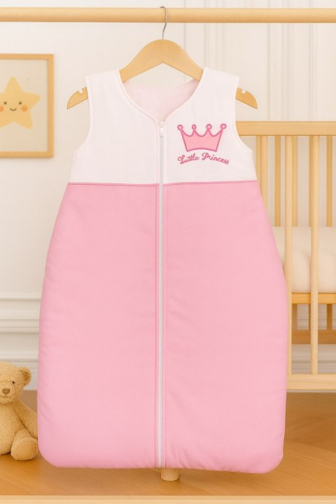 Bobono Śpiworek dla dzieci bawełniany M 6-12 mcy TOG 2.5 całoroczny ocieplany Little Princess różowy