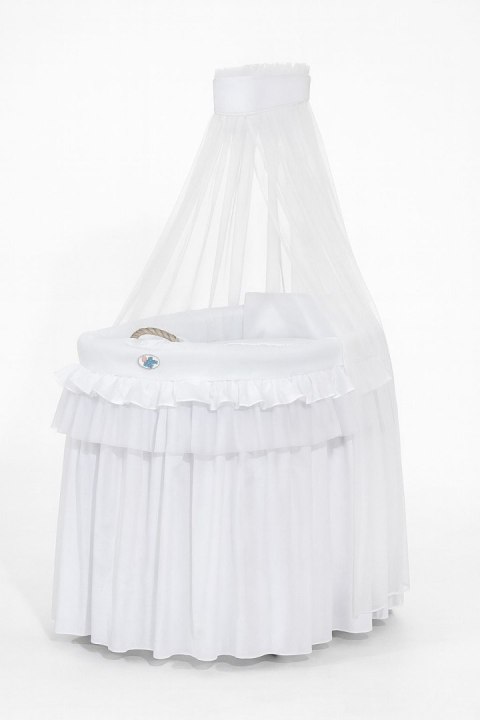 My Sweet Baby Kosz Mojżesza wiklinowy z baldachimem- Little Prince Princess biały