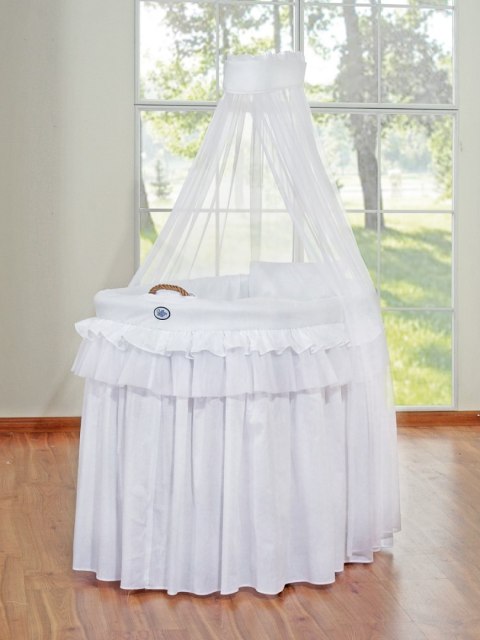 My Sweet Baby Kosz Mojżesza wiklinowy z baldachimem- Little Prince Princess biały