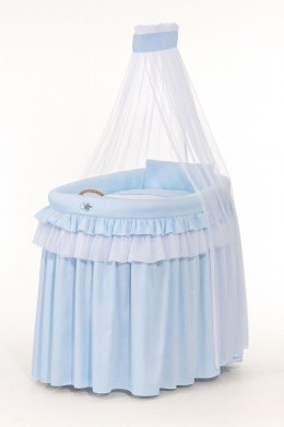 My Sweet Baby Kosz Mojżesza wiklinowy z baldachimem- Little Prince niebieski