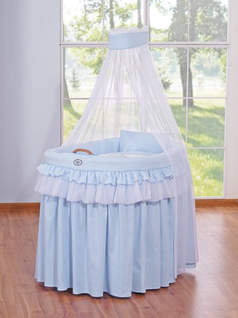 My Sweet Baby Kosz Mojżesza wiklinowy z baldachimem- Little Prince niebieski