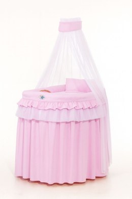 My Sweet Baby Kosz Mojżesza wiklinowy z baldachimem - Little Princess różowy