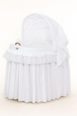 My Sweet Baby Kosz Mojżesza wiklinowy ze składaną budką - Little Prince biały