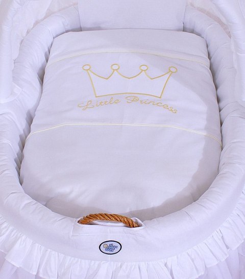 My Sweet Baby Kosz Mojżesza wiklinowy ze składaną budką - Little Prince biały