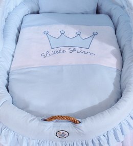 My Sweet Baby Kosz Mojżesza wiklinowy ze składaną budką - Little Prince niebieski