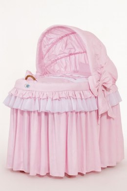 My Sweet Baby Kosz Mojżesza wiklinowy ze składaną budką - Little Princess różowy