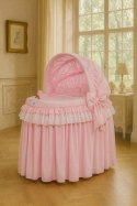 My Sweet Baby Kosz Mojżesza wiklinowy ze składaną budką - Little Princess różowy