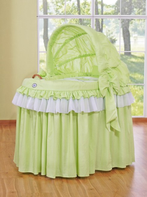 My Sweet Baby Kosz Mojżesza wiklinowy ze składaną budką - Little Princess zielony