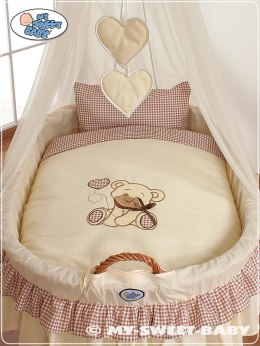 My Sweet Baby Kosz Mojżesza z baldachimem- Miś z kokardką brązowy