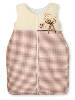 My Sweet Baby Śpiworek dla dzieci bawełniany M 6-12 mcy TOG 2.5 całoroczny ocieplany Miś z kokardką brązowy