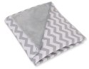 Bobono Duży otulacz dla niemowląt do fotelika nosidełka wózka dwustronny - Chevron szary