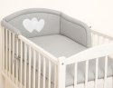Bobono Ochraniacz do łóżeczka na szczebelki uniwersalny - Serduszka kropki na szarym