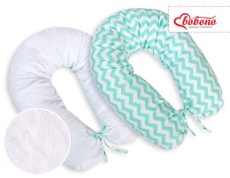 Bobono Poduszka ciążowa dwustronna Longer- Chevron miętowy
