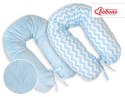 Bobono Poduszka ciążowa dwustronna Longer- Simple chevron niebieski