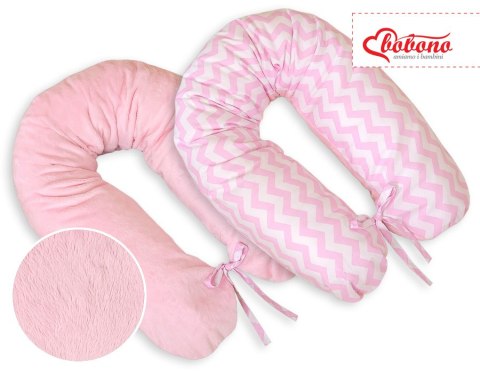 Bobono Poduszka ciążowa dwustronna Longer- Simple chevron różowy