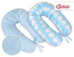 Bobono Poduszka ciążowa dwustronna Longer- Simple słonie niebieskie