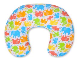 Bobono Poduszka rogal do karmienia fasolka + zdejmowana poszewka - Kolorowe słonie